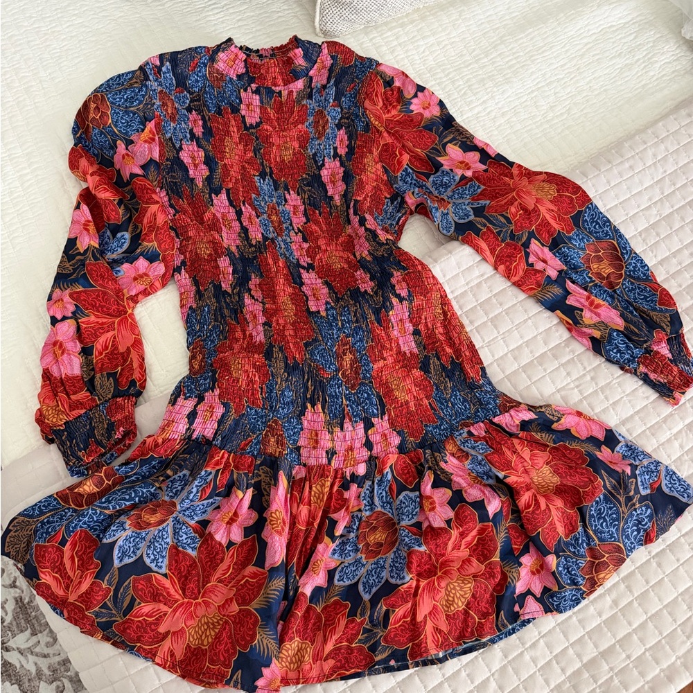 FARM Rio Floral Dress - Red, Pink, Blue